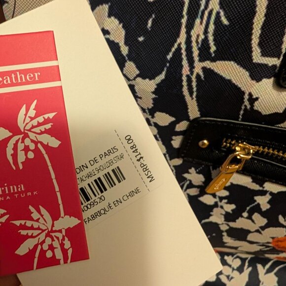 Trina Turk Floral Tote with Crossbody Strap, New with Tags - Picture 3 of 8